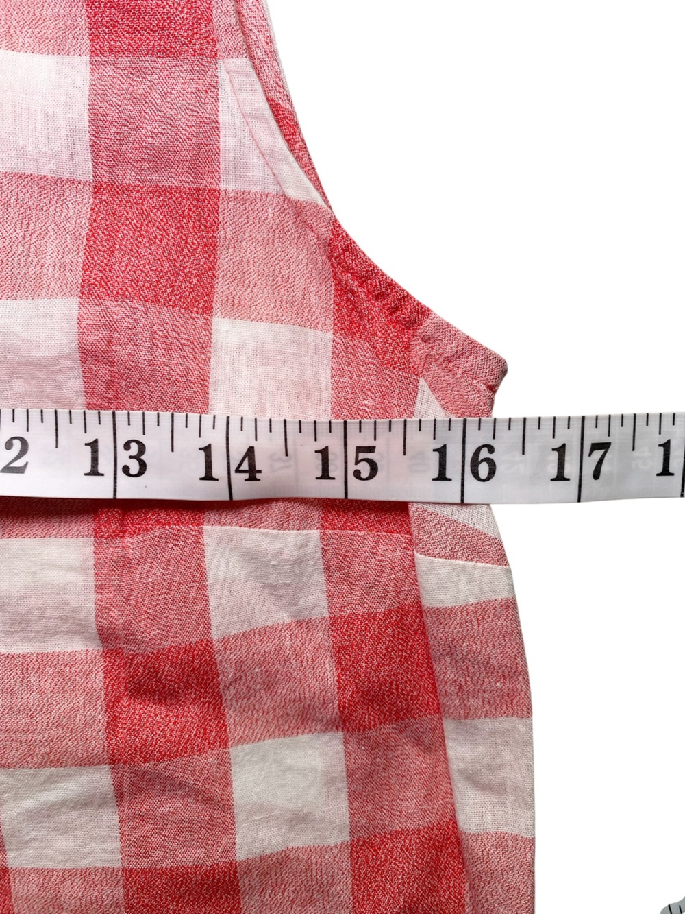 J.Crew Red Gingham Sleeveless Shell Top Side Tie Linen Blend Size 2 - Picture 11 of 14